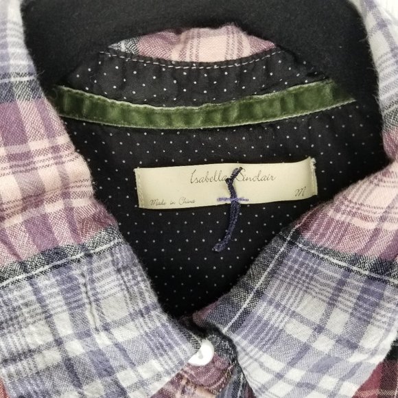 ISABELLE SINCLAIR Plaid Longsleeve Shirt (W2-59) - Picture 3 of 4